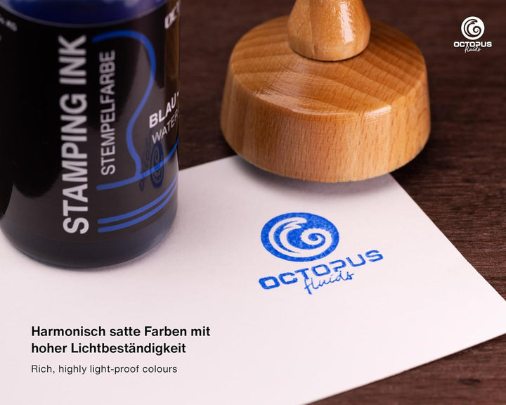 Octopus Fluids Stempelfarbe, Nachfüllfarbe zum Nachtränken von Stempelkissen und Stempelautomaten, 2