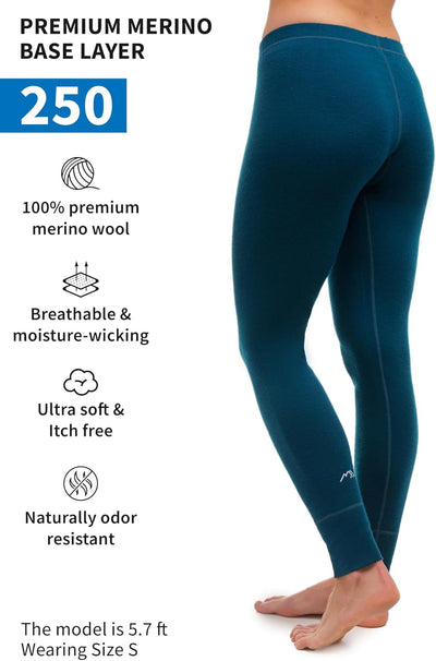 Merino Wolle Thermounterwäsche Damen - Merino Unterhose Damen Merino Leggings + Wollsocken XS 250 De