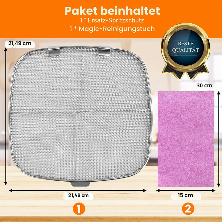Edelstahl Splatter Schild für Ninja Foodi AG301, Luftfräter Ersatzteile Zubehör Feine Mesh Splatter