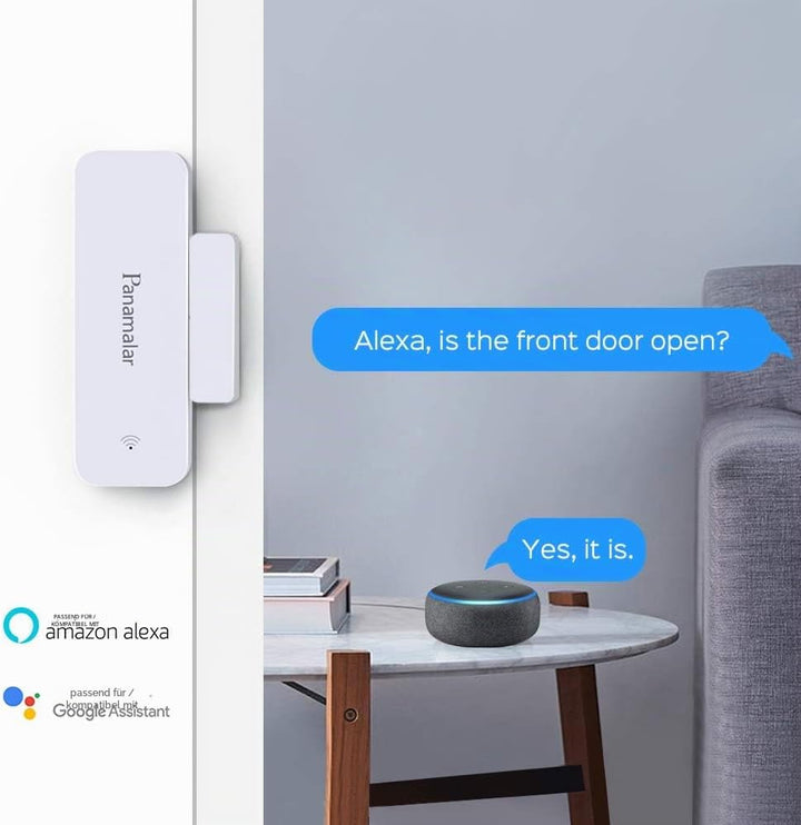 Panamalar Wireless Türfenstersensor, Niedriger Energie Tür&amp;Fensteralarm kompatibel mit Alexa/Google-