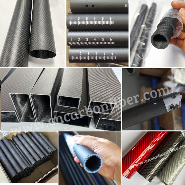 cncarbonfiber Kohlefaser-Schlauch, 600 mm Länge, 100 x 8 x 600 mm, 10 ~ 50 mm erhältlich, 3K-Rolle,