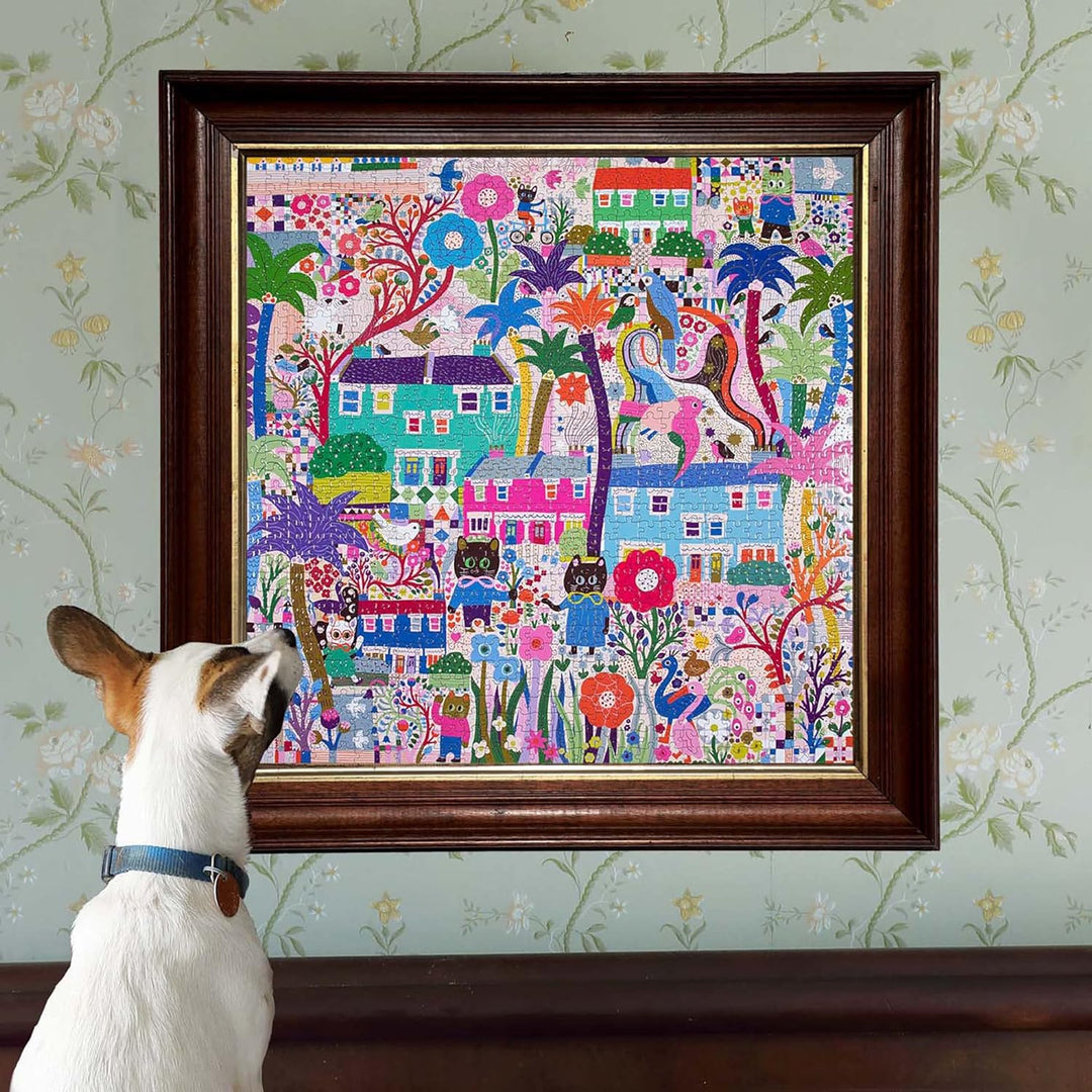 eeBoo PZTCTO Garden Puzzle für Erwachsene, 1000 Teile – Katzen in der Stadt