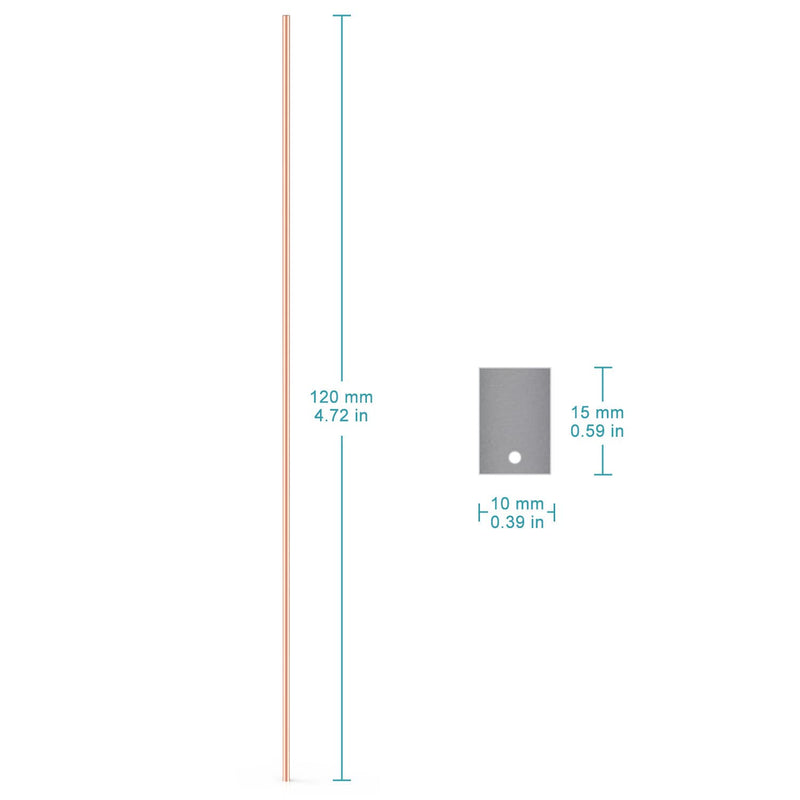 stonylab 5 Stück Blei Platten, 99,99% 1 * 10 * 15 mm Blei Anode, Flache Metallfolienelektrode mit Ku