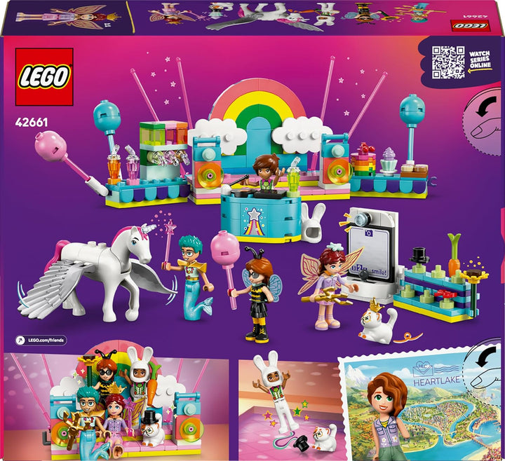 LEGO Friends Kostümparty mit Einhorn und Fee - Spielzeug für Mädchen ab 6 Jahren, inkl. Bühne, DJ-Pu