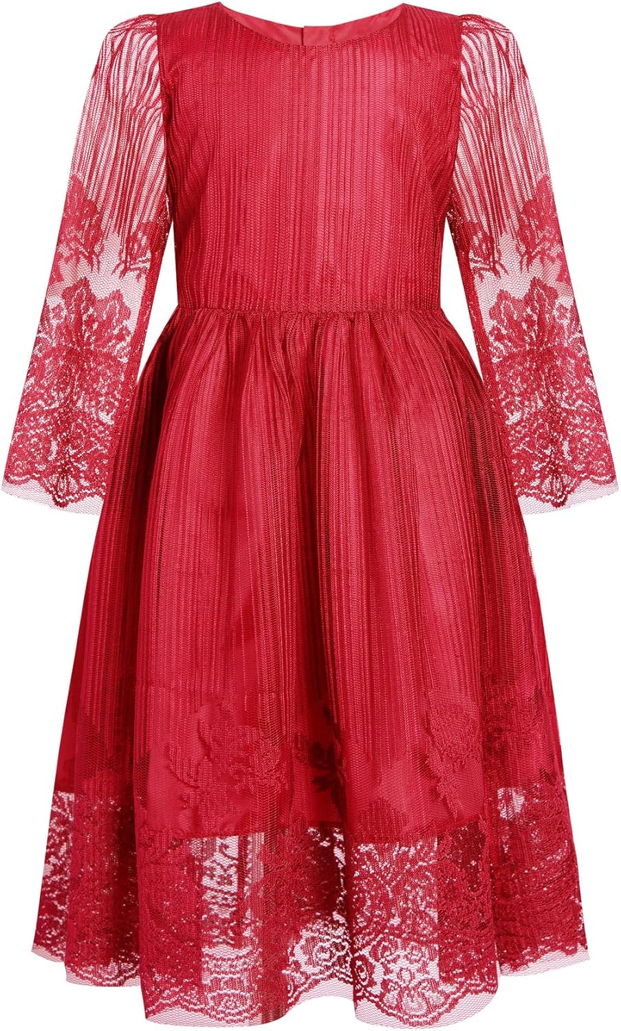 BONNY BILLY Mädchen Kleider Vintage Spitze Tüll Festlich Hochzeit Lang Abendkleid Ballkleid Partykle