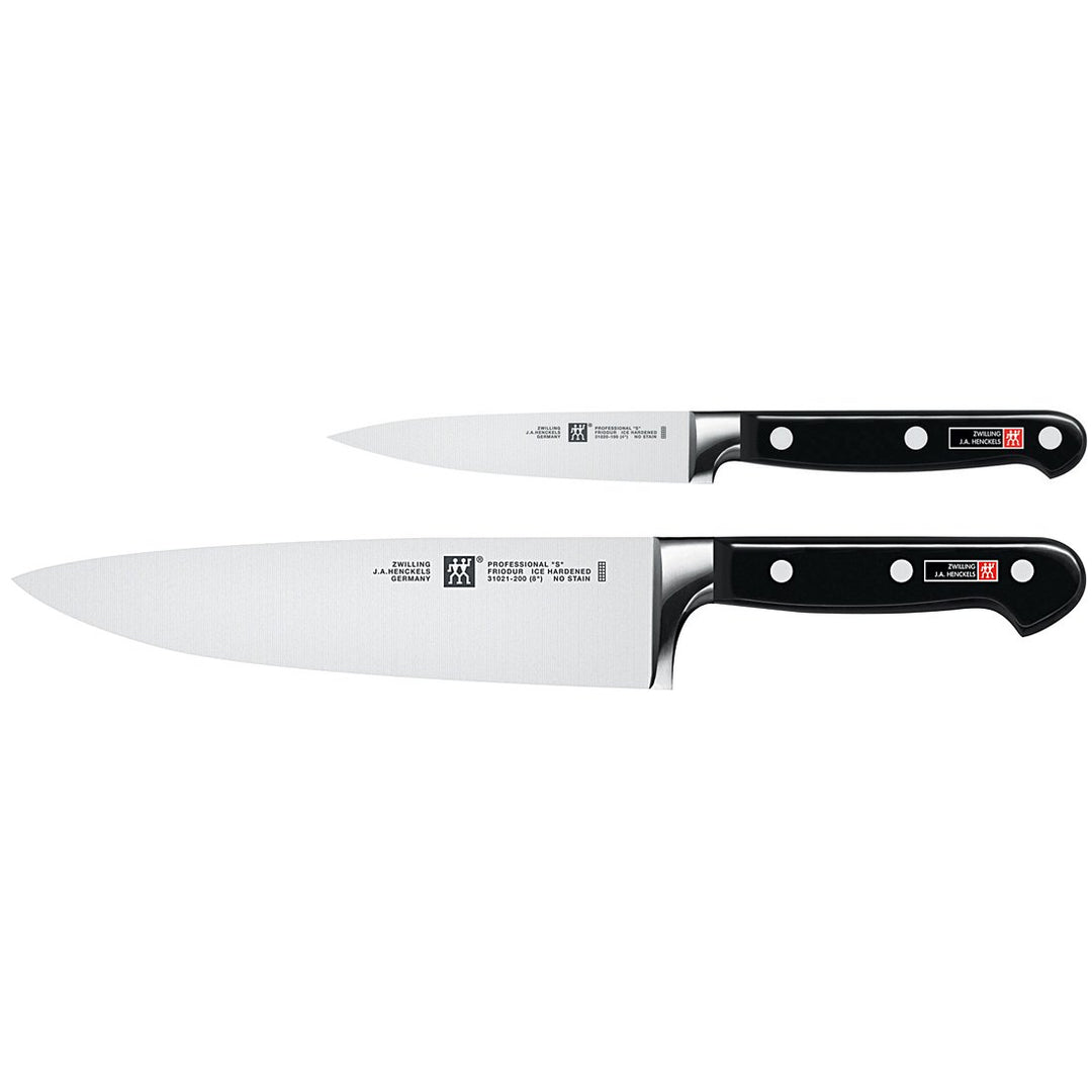 ZWILLING Professional S Messer-Set, 2-teilig (Spick-/Garniermesser 10 cm, Kochmesser 20 cm), Rostfre