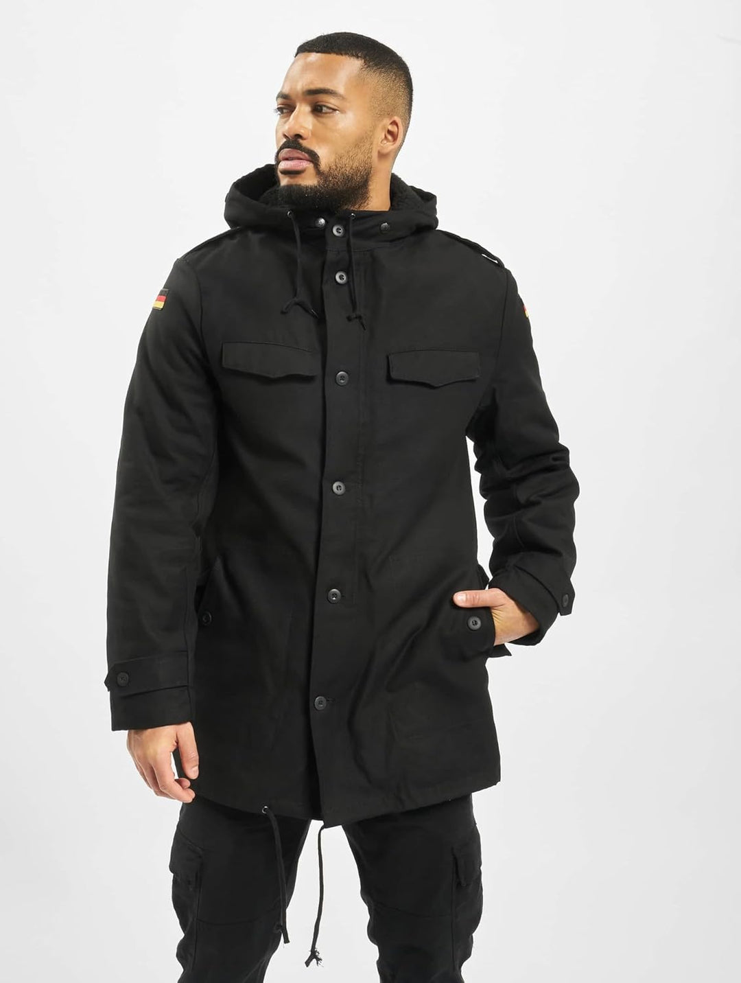 Brandit BUNDESWEHR PARKA MIT FUTTER &amp; FLAGGEN BW FELDPARKA BORDPARKA JACKE WINTERJACKE, 50 / L Schwa