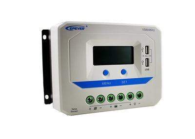 EPEVER® VS6048AU PWM Laderegler charge controller 60A, 12V/24V/36V/48V mit LCD Dispaly USB Anschluss