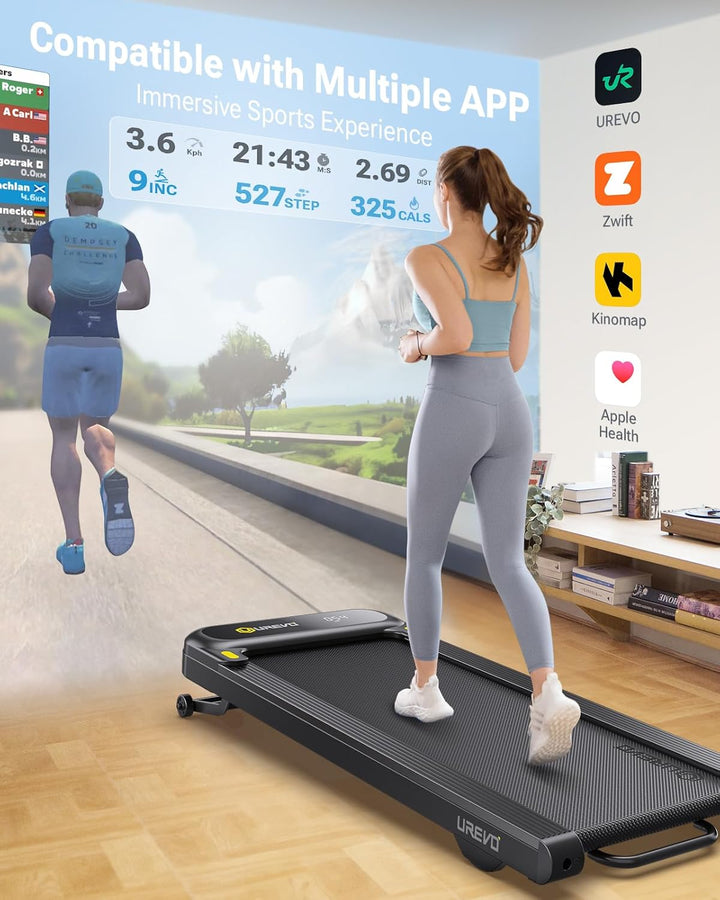 UREVO Smart Walking Pad – Premium Laufband fürs Homeoffice, extra grosse Lauffläche, leiser Motor, A