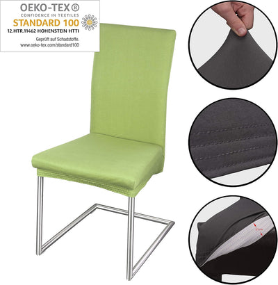 Staboos Stuhlhussen 4er Set - Hohe Elastizität - Stuhlbezug 4er Set - ÖKO TEX Zertifiziert (Hellgrue