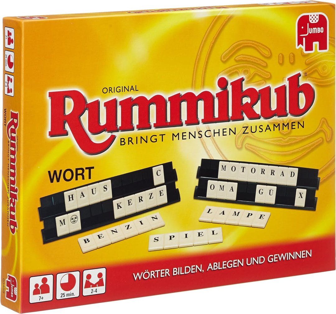 Jumbo Spiele Original Rummikub Wort - Das kultige Gesellschaftsspiel mit Buchstaben - Für Erwachsene