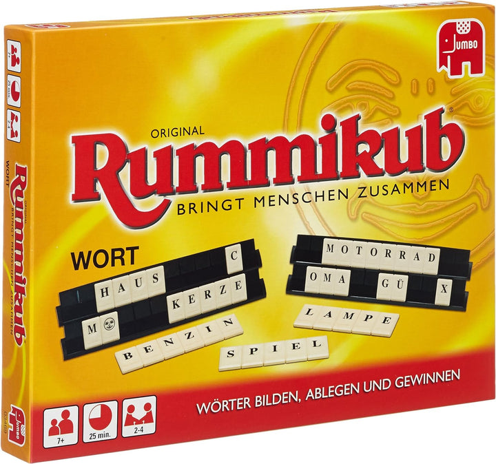 Jumbo Spiele Original Rummikub Wort - Das kultige Gesellschaftsspiel mit Buchstaben - Für Erwachsene