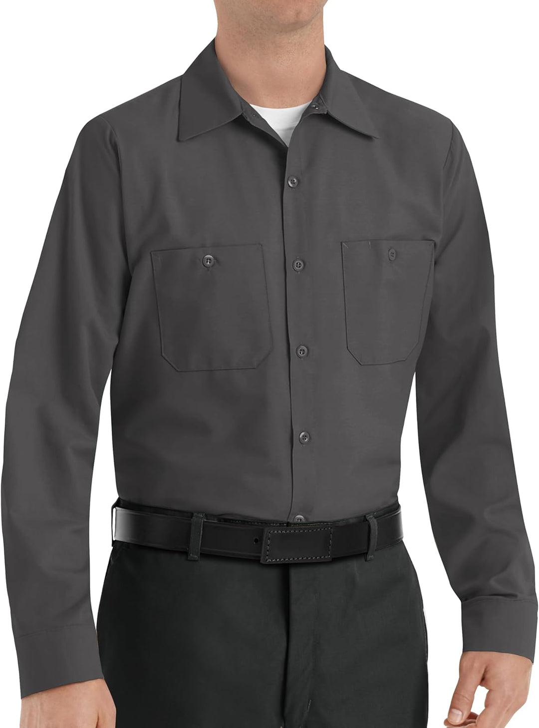 Red Kap Herren Industrial Work Shirt, Regular Fit, Long Sleeve Button-Down-Arbeitshemd S Dunkelgrau,