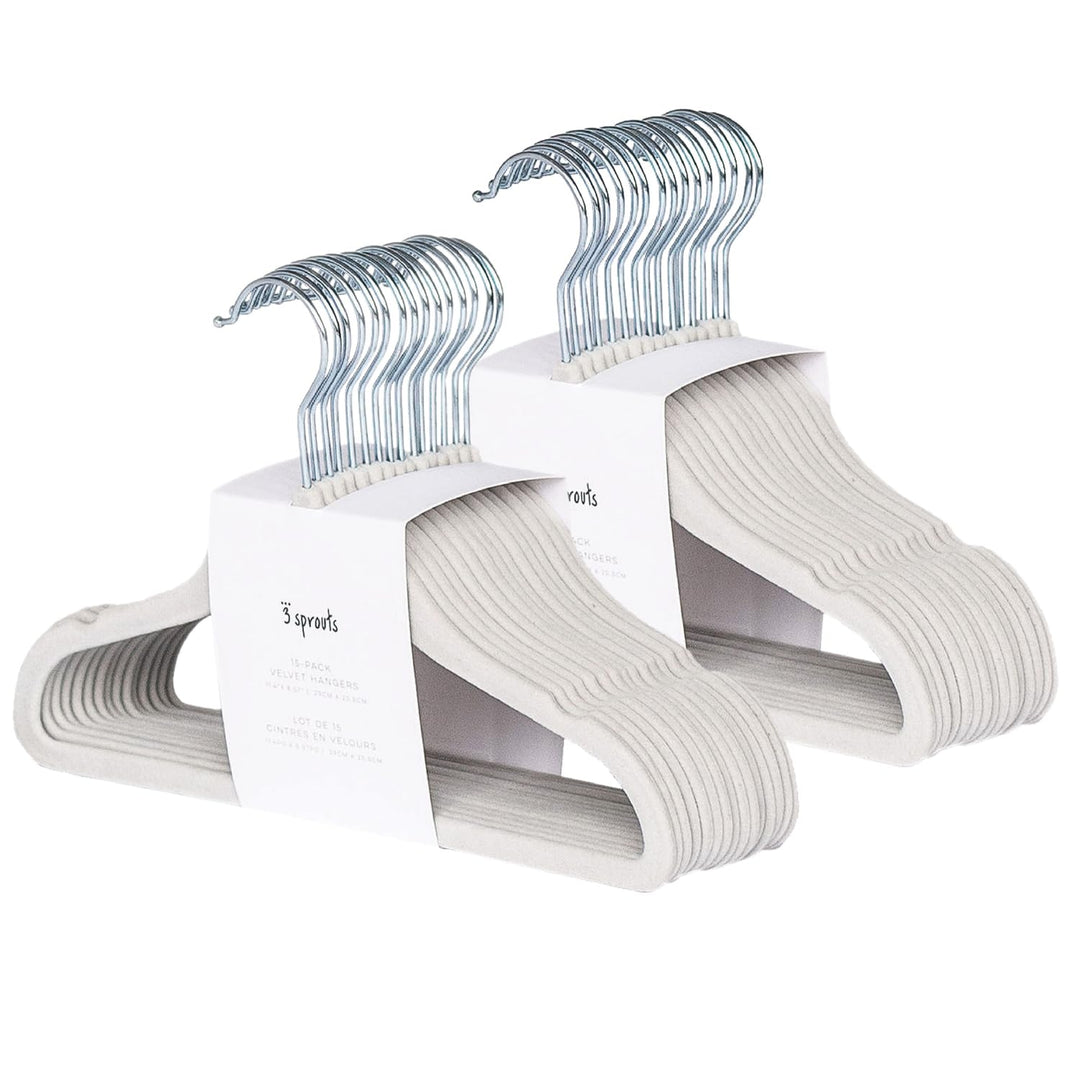 3 Sprouts Kinder Kleiderbügel aus Samt - rutschfest & Robust - Ideal für Baby- & Kleinkinderkleidung