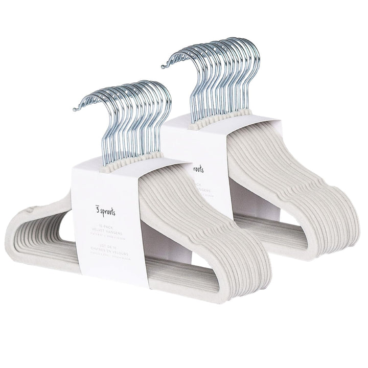 3 Sprouts Kinder Kleiderbügel aus Samt - rutschfest & Robust - Ideal für Baby- & Kleinkinderkleidung