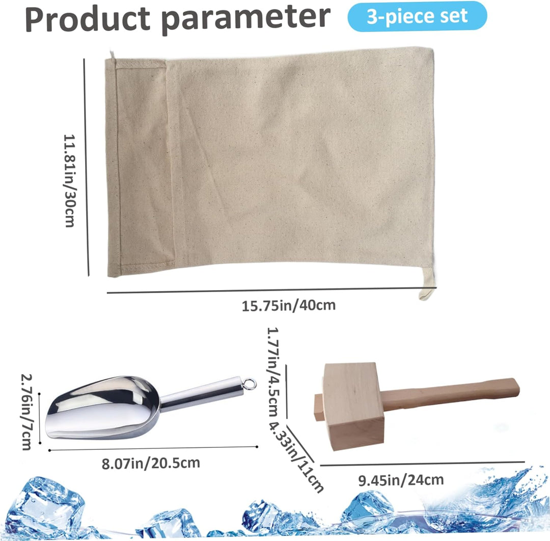ICE MALDET UND SABE MIT ICE SCOOP 3PCS/SET Food Grade Manual Crusable Professional Crusher für Heimn