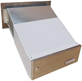 D-041 Edelstahl Mauerdurchwurf Briefkasten mit Klingel (Tiefe: 23-38 cm) - LETTERBOX24.de