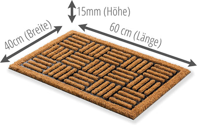 Carpido Fussmatte Kokos Gitter Design – Sauberlauf 40x60 cm 2er Set – Türmatte innen – antibakteriel