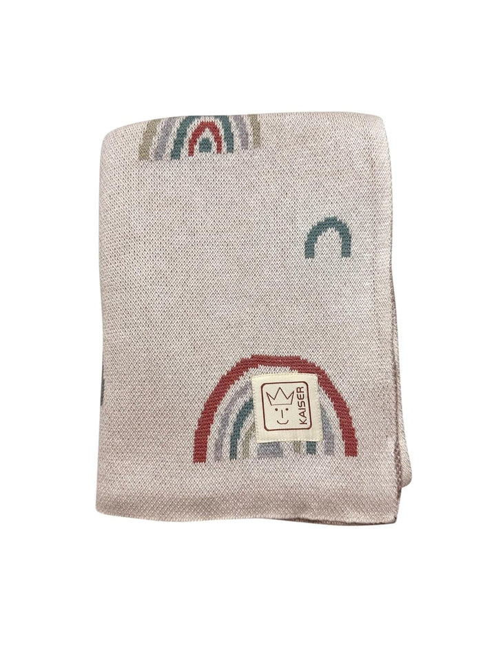 KAISER 65212 RAINBOW - Babydecke Strick 100% Bio Baumwolle (kbA), atmungsaktive Babydecke, Ganzjähri