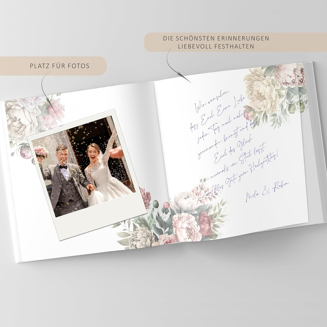 Gästebuch 25 Silberhochzeit deko Geschenk zum 25. Hochzeitstag für Eltern oder Freunde mit Silberprä
