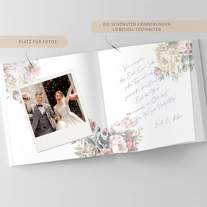 Gästebuch 25 Silberhochzeit deko Geschenk zum 25. Hochzeitstag für Eltern oder Freunde mit Silberprä