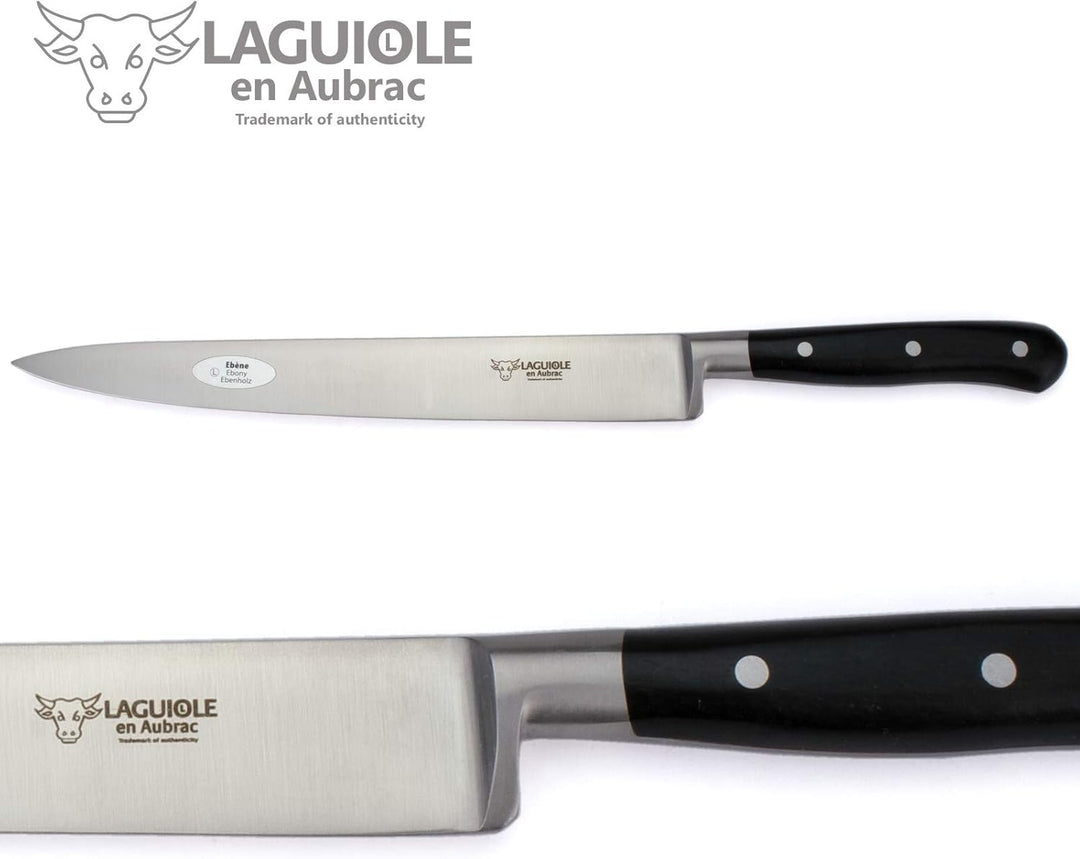 Laguiole en Aubrac Filetiermesser Filiermesser Küchenmesser - Klinge 20 cm - Griff Ebenholz - Geschm