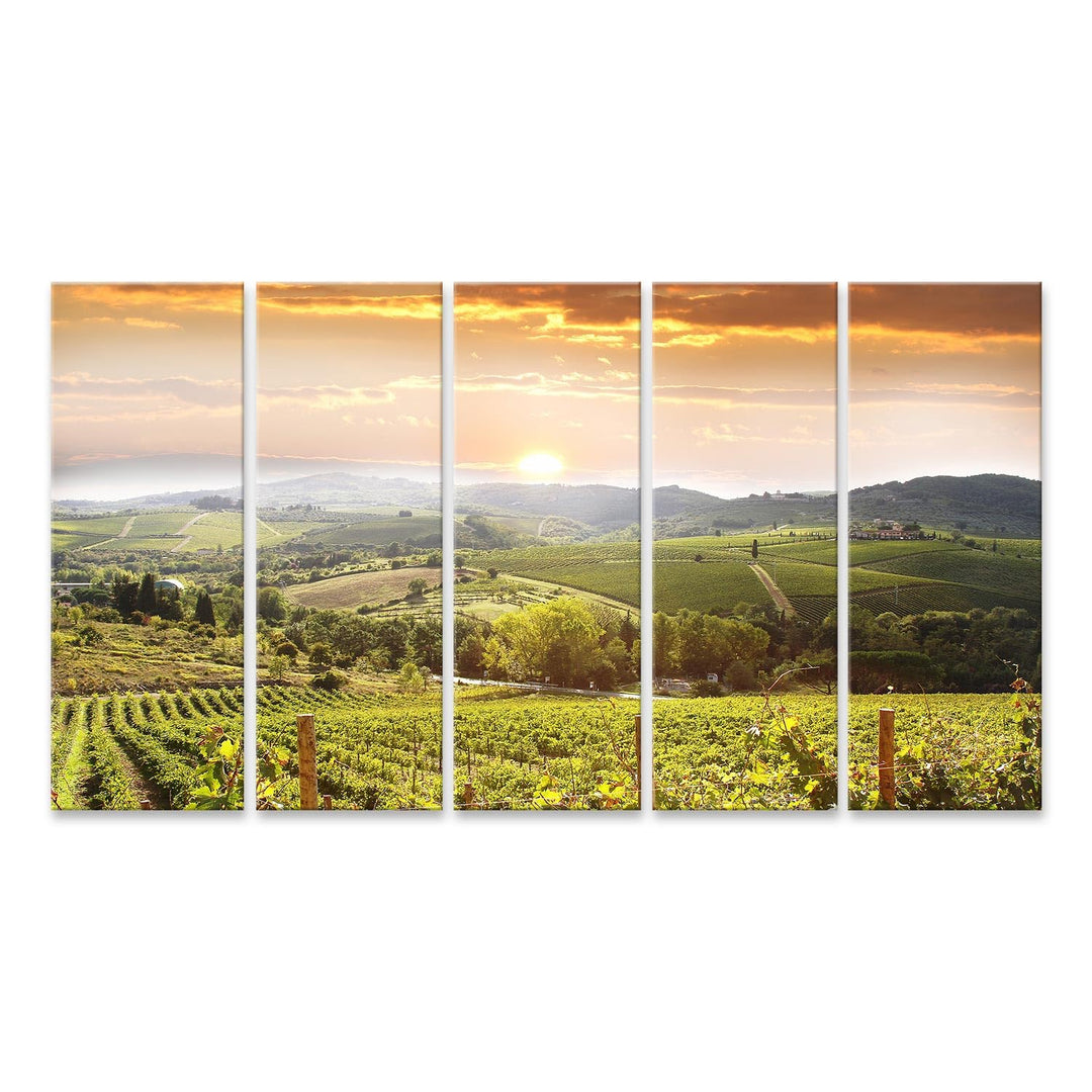 islandburner Leinwandbild Chianti Weinberg Landschaft In Der Toskana Italien - Leinwand 160x80cm - 5