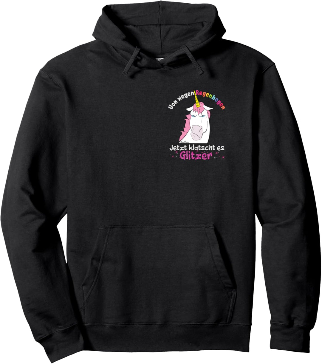 Böses Einhorn klatscht Glitzer lustiges Regenbogen Fun Pullover Hoodie