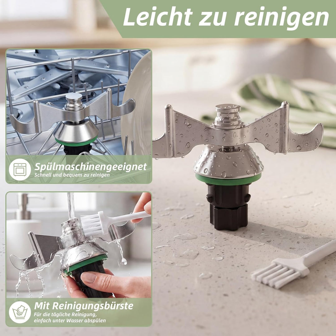 EYMPEU Teigmesser für Thermomix TM7 TM6 TM5, Edelstahl Knetmesser Zubehör, Effizientes Kneten, Spülm