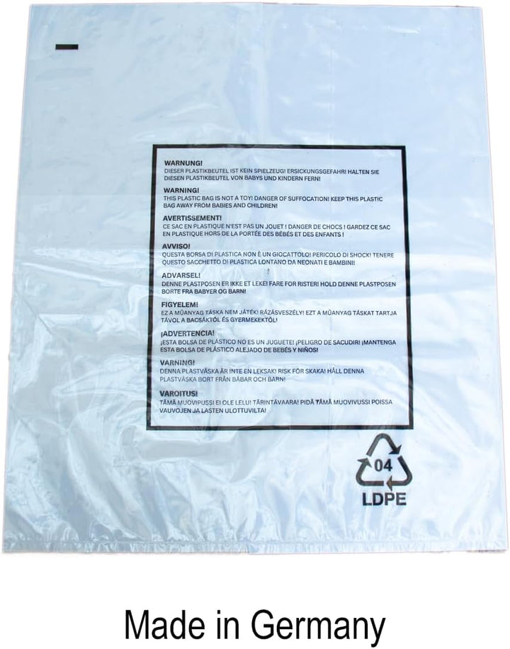 500 Stück PE-Beutel 400x500x0,050mm (50mµ) einseitig offen Polybeutel Plastikbeutel Folienbeutel Imp