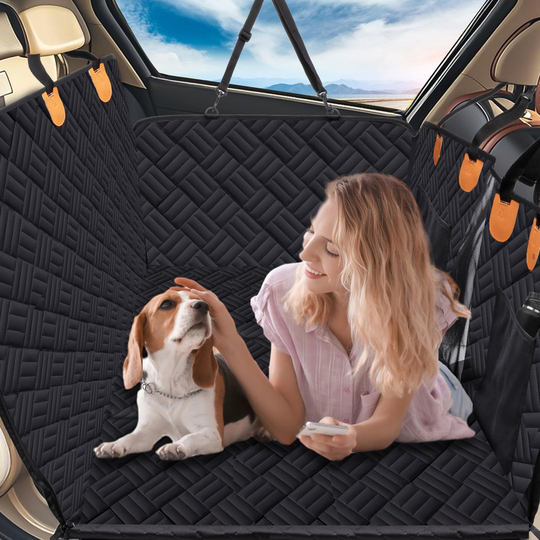 Hundedecke Rücksitz Auto, Universal Autodecke Hund Rücksitzbank mit Harter Unterseite Wasserdicht Kr