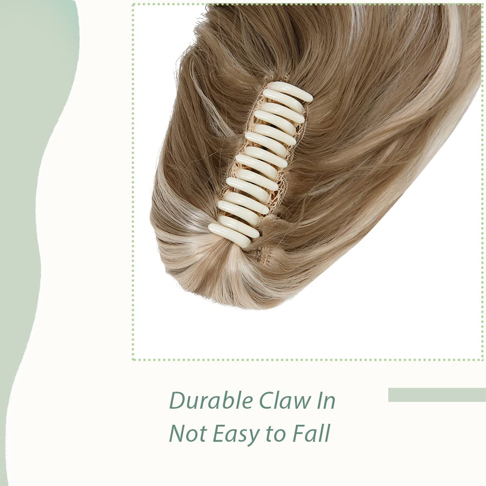 SEGO 45cm Pferdeschwanz Haarverlängerung Ponytail Haarteil Zopf Clip in Extensions Voluminös Claw on