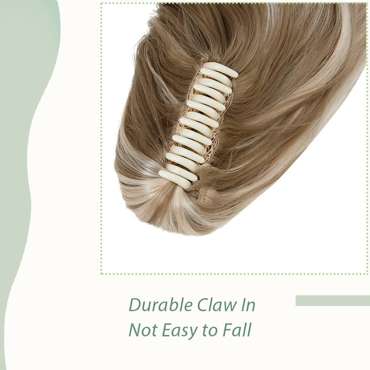 SEGO 45cm Pferdeschwanz Haarverlängerung Ponytail Haarteil Zopf Clip in Extensions Voluminös Claw on
