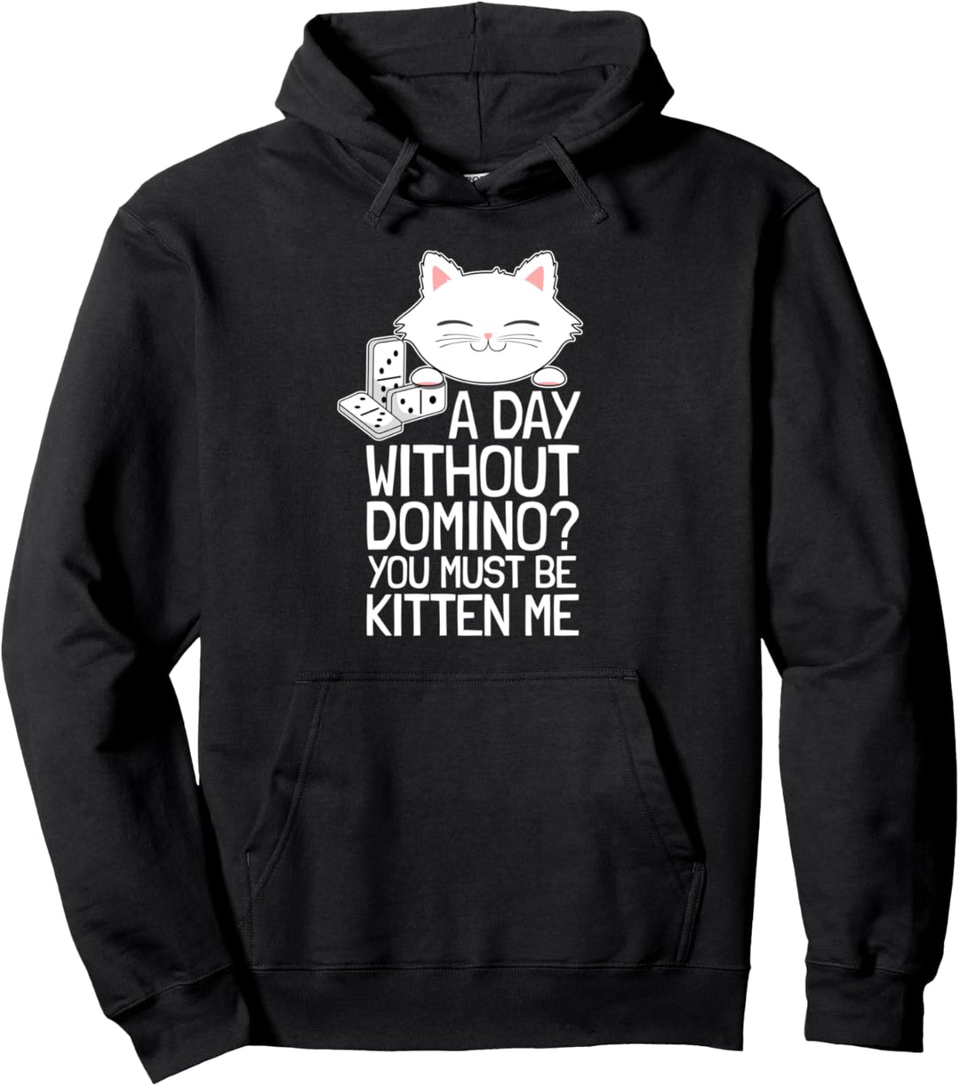 Domino-Spieler Domino-Spiel I Katze Kätzchen Wortspiel Pullover Hoodie