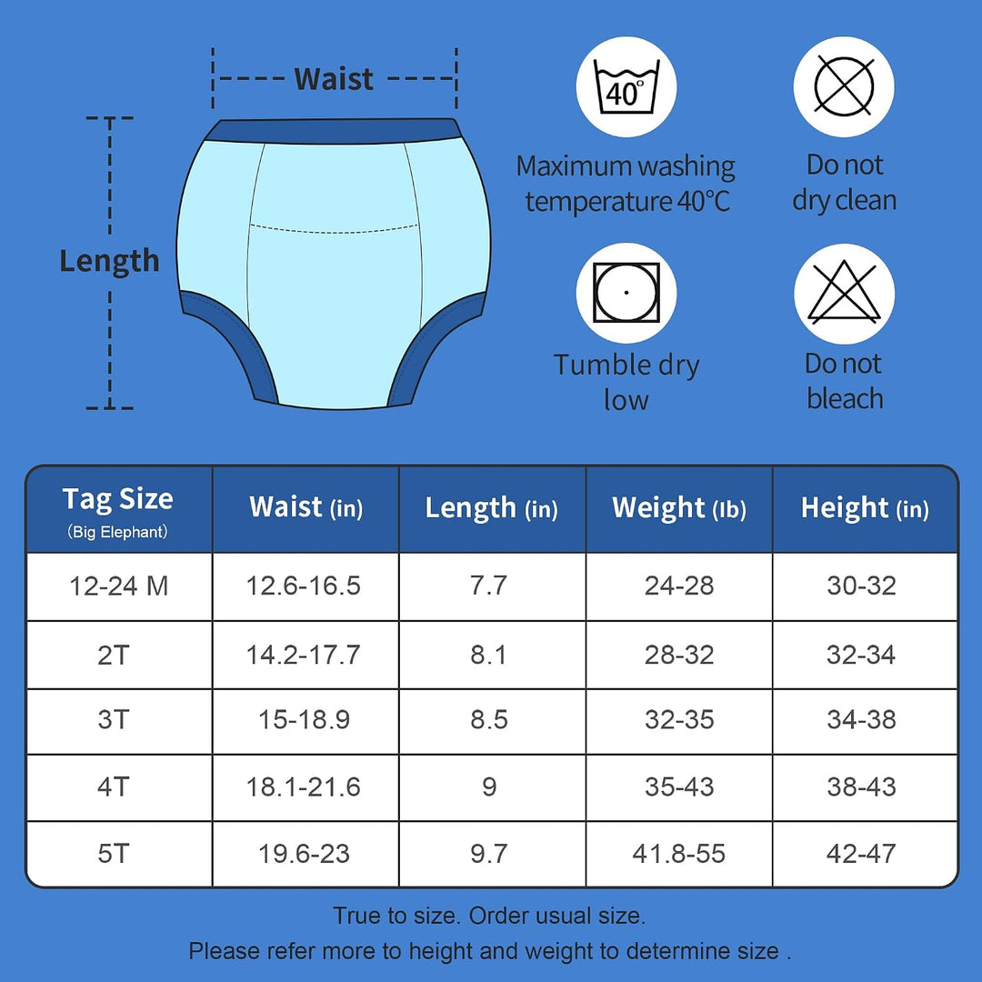 BIG ELEPHANT 6er Pack Baby Trainingshose - Saugfähige Töpfchen Unterwäsche Kleinkinder für Jungen un
