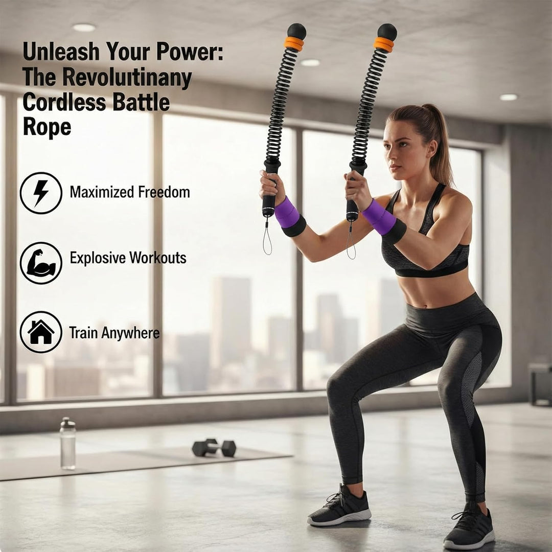 Battle Rope Ohne Seil, Ohne Seil Geräuschfreies Heimfitnessgerät, Verstellbare Battle Ropes, Ganzkör