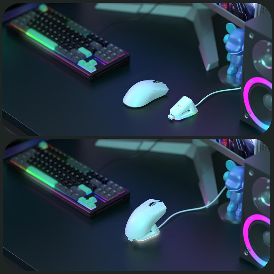 LexonElec x Attack Shark X11 Kabellose Gaming-Maus mit RGB Magnetische Ladestation, PixArt PAW3311-S