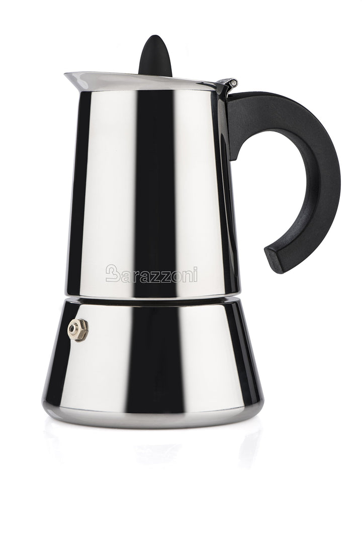 Barazzoni La Caffettiera INOX Espressokocher, 6 Tassen, Edelstahl, Grau, 11.3x14.8x19.7 cm, 11.3x14.