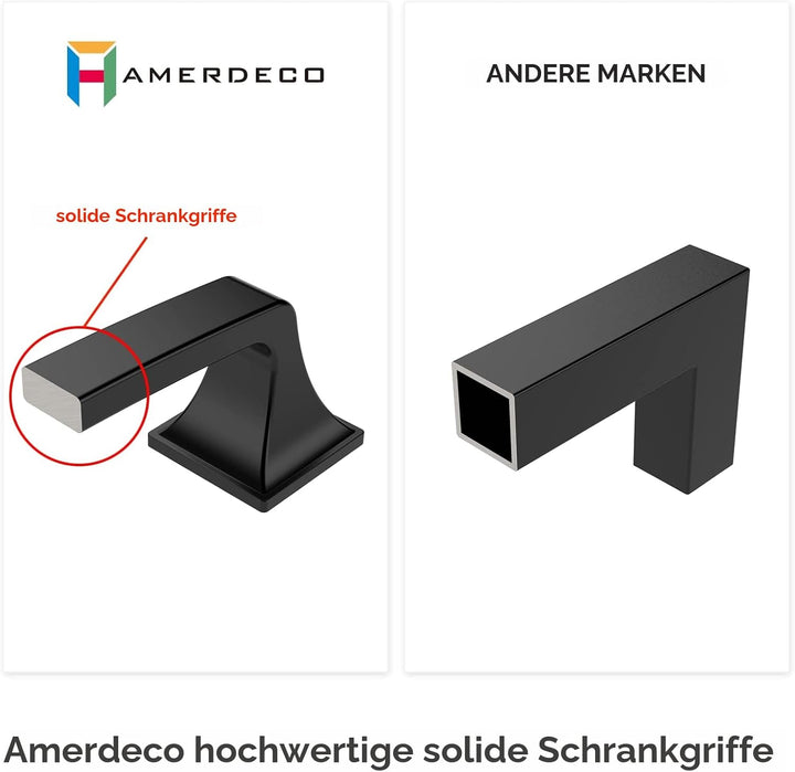 Amerdeco 6 Stück Möbelgriffe Gebürsteter Nickel 96mm Lochabstand Zinklegierung Griffe für Küchenschr