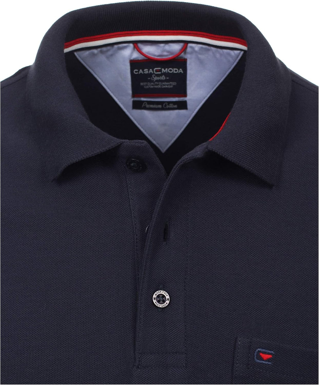 CASAMODA Herren Polo-Shirt unifarben Brusttasche M Blau (Marine 105), M Blau (Marine 105)