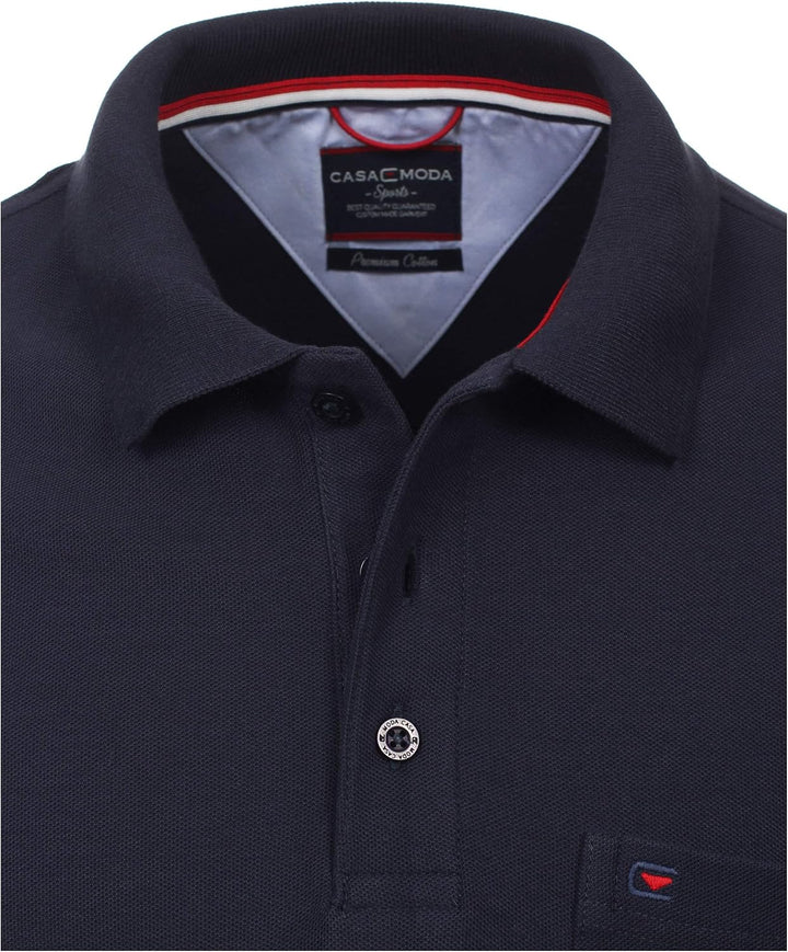 CASAMODA Herren Polo-Shirt unifarben Brusttasche M Blau (Marine 105), M Blau (Marine 105)