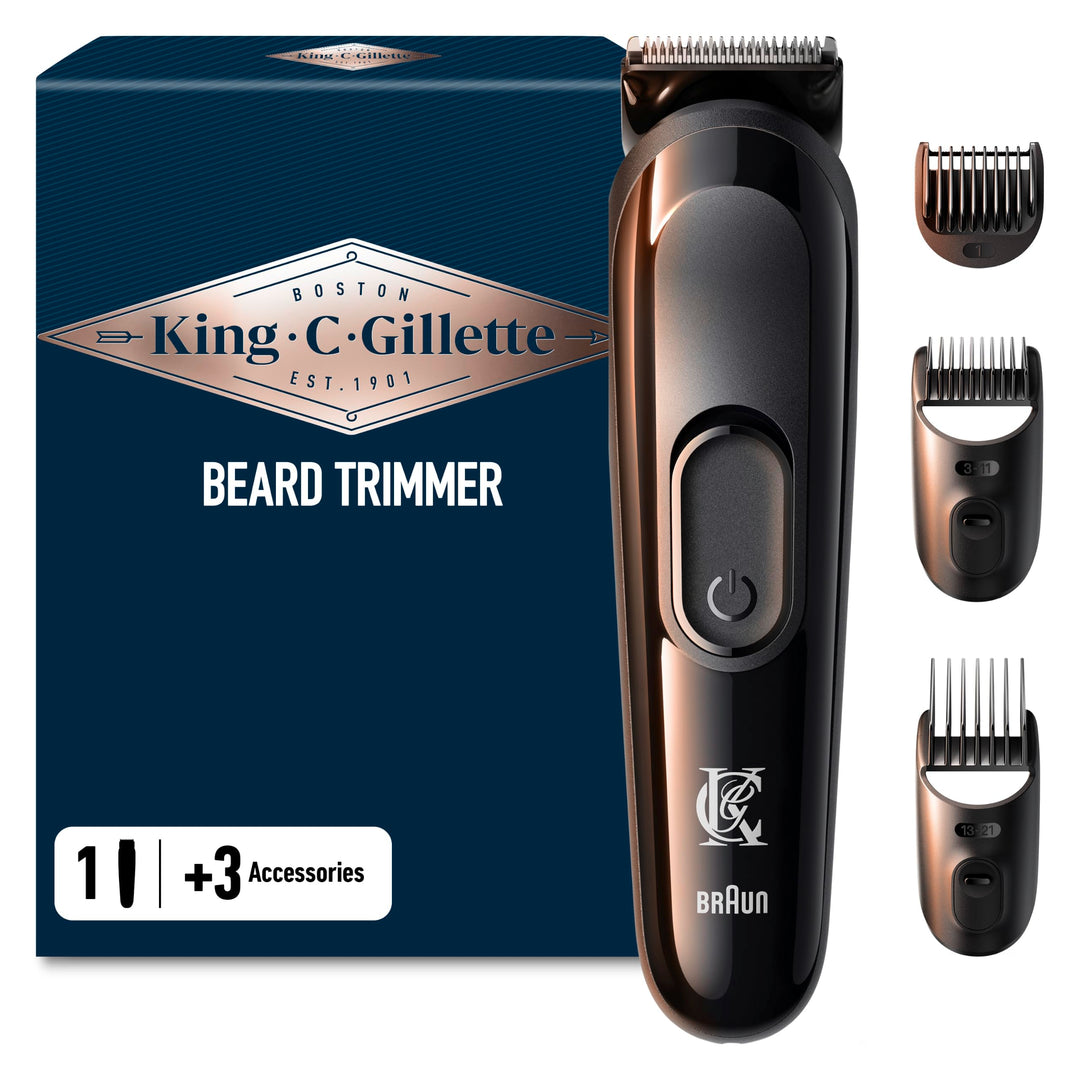 King C. Gillette Bartschneider für Herren, kabellos, mit scharfen Klingen und 3 auswechselbaren Läng