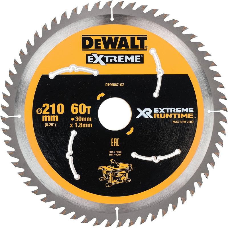 Dewalt XR Extreme Runtime Kreissägeblatt DT99566 (210/30 mm, 36 WZ/FZ, 20°, für feine Schnitte, für