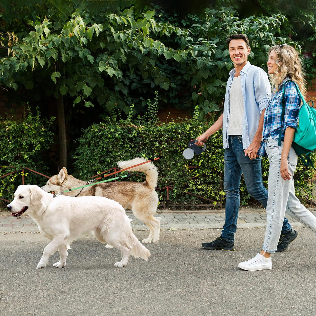Doppelte Einziehbare Hundeleine Makife Dual Doggie Pet Leash Hundeleine Automatische Hund Versenkbar