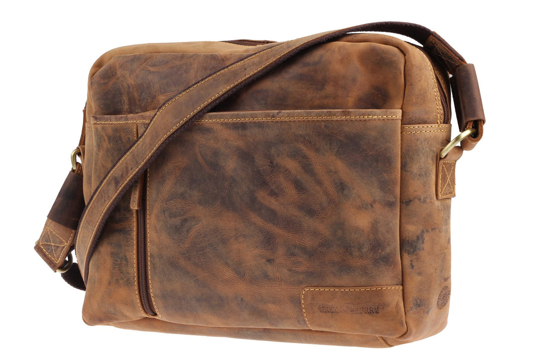 Greenburry Vintage Umhängetasche Braun 42x28x16 cm
