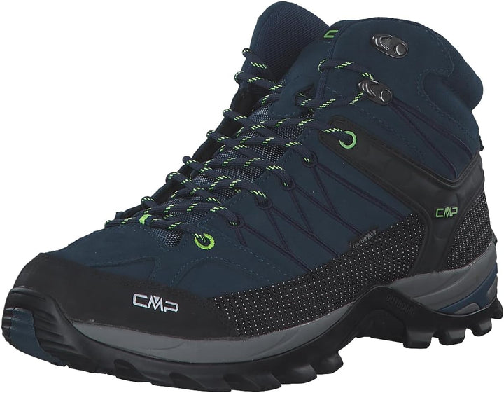 CMP Unisex Kinder Kids Rigel Mid Shoes Wp Trekking-Schuhe 39 EU Blue Ink Yellow Fluo, 39 EU Blue Ink