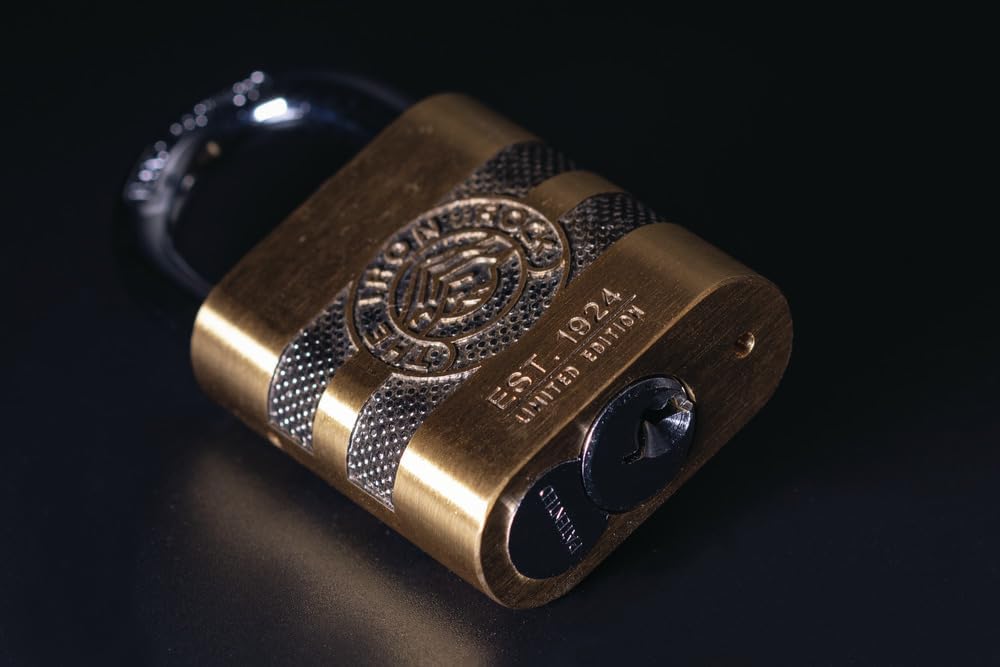 ABUS Vorhängeschloss Messing 83/45 IRON ROCK Jubiläumsschloss mit 5 Schlüssel vs. - gehärteter Stahl