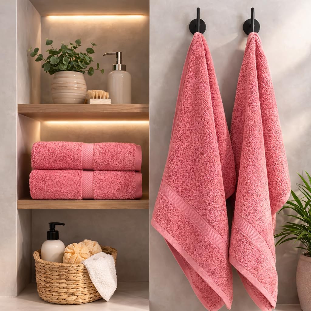 Betz 4-TLG. Handtuch-Set Premium 100% Baumwolle 2 Duschtücher 2 Handtücher Farbe Altrosa, Altrosa