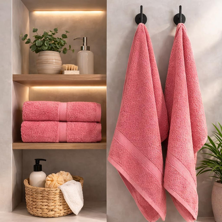 Betz 4-TLG. Handtuch-Set Premium 100% Baumwolle 2 Duschtücher 2 Handtücher Farbe Altrosa, Altrosa