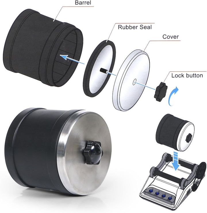 lyrlody Rock Tumbler Kit, Schmuck Poliermaschine für Edelsteine DIY Steinpoliergerät mit Poliermitte